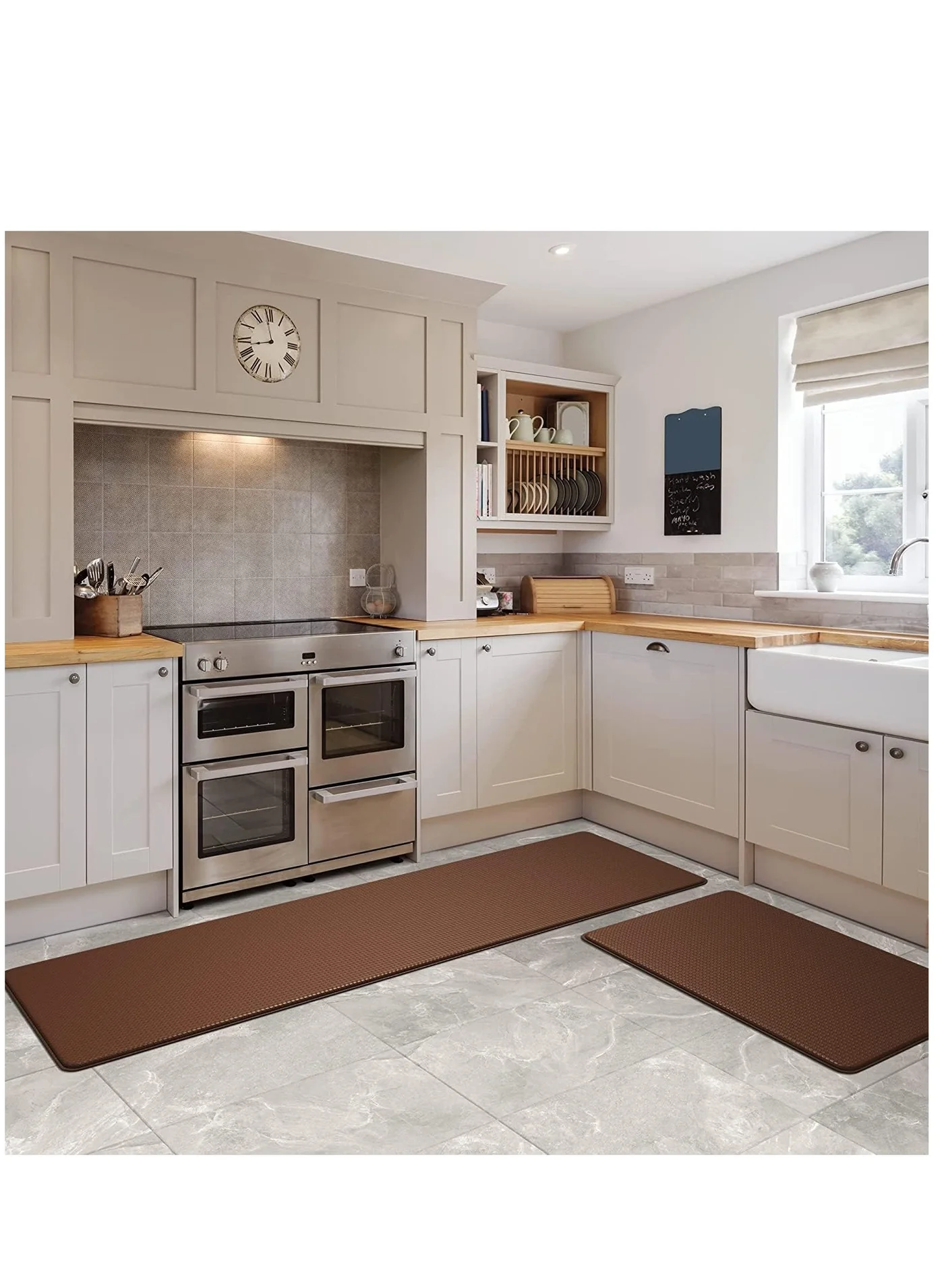 Next Vogue Cushioned Anti-Fatigue Kitchen Mats (Brown, 2-Piece Set, 120cm x 44cm and 75cm x 44cm) or5bn