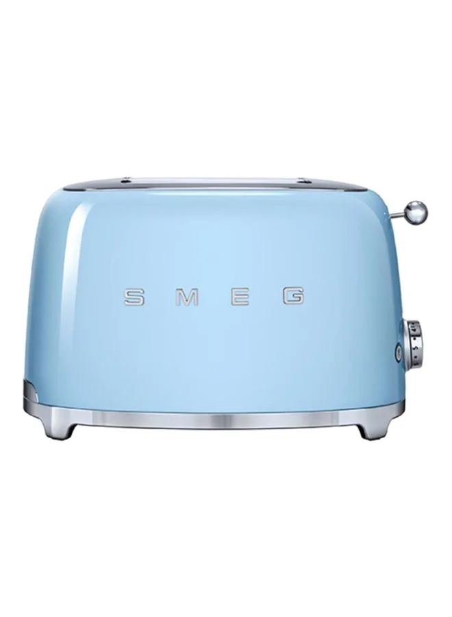 Retro 2-Slice Electric Toaster Stainless Steel Countertop Appliance (Blue, 1035 W) lqmum