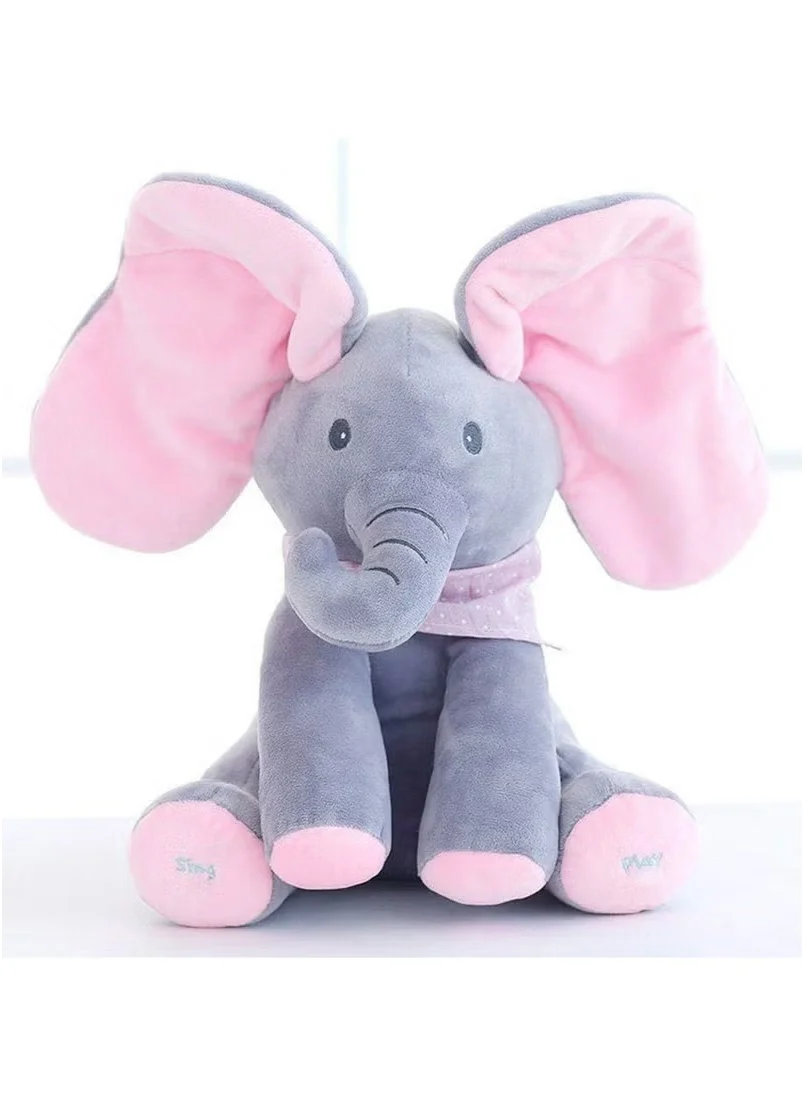 PLAY Interactive Singing Elephant Plush Toy with Flapping Ears and Music (Soft Stuffed Animal for Infants and Toddlers, 30 cm) yn2zr