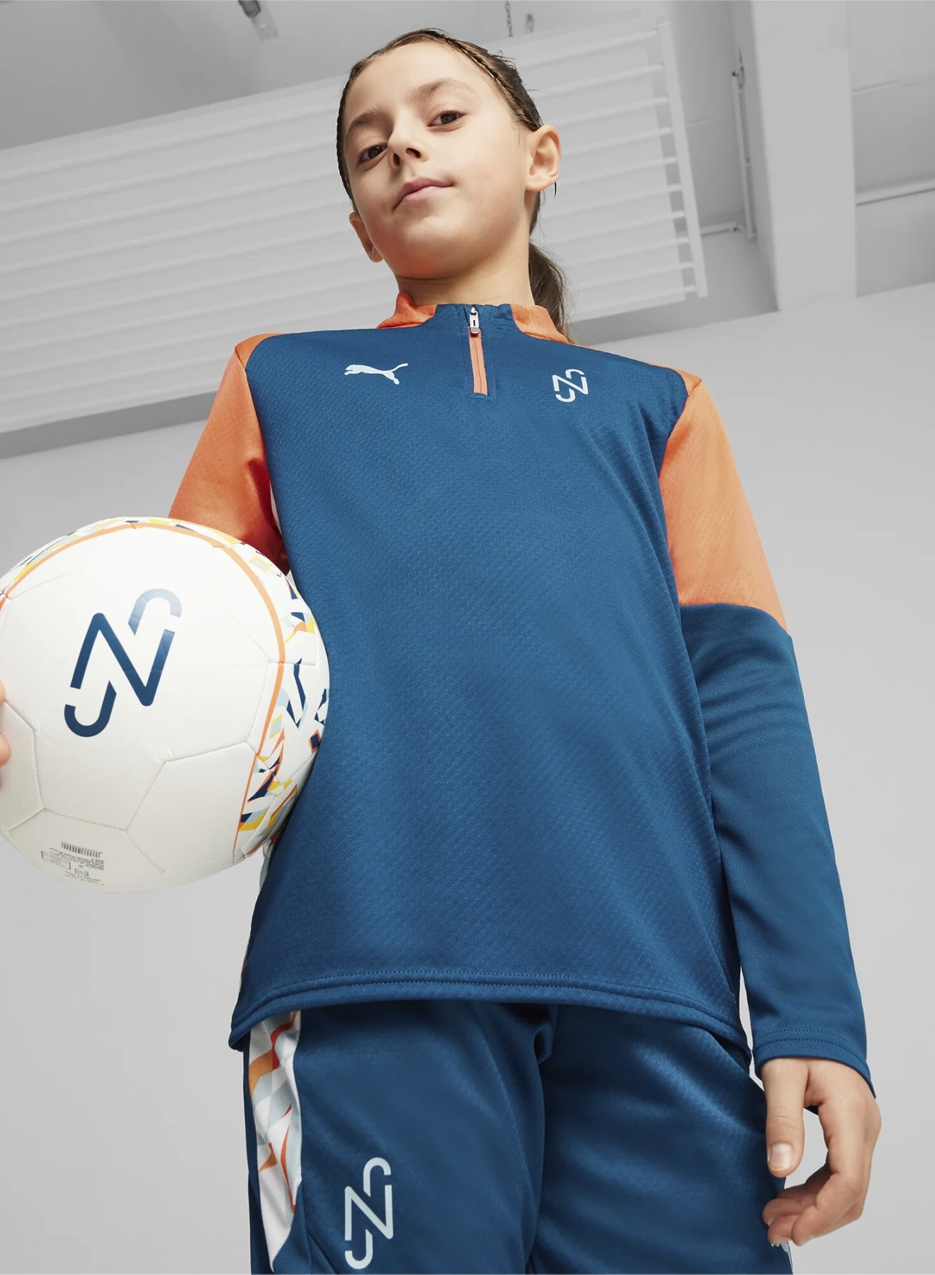 Sport Youth Football Quarter-Zip Top Long Sleeve Performance Jersey (Blue, Kids) cut5e