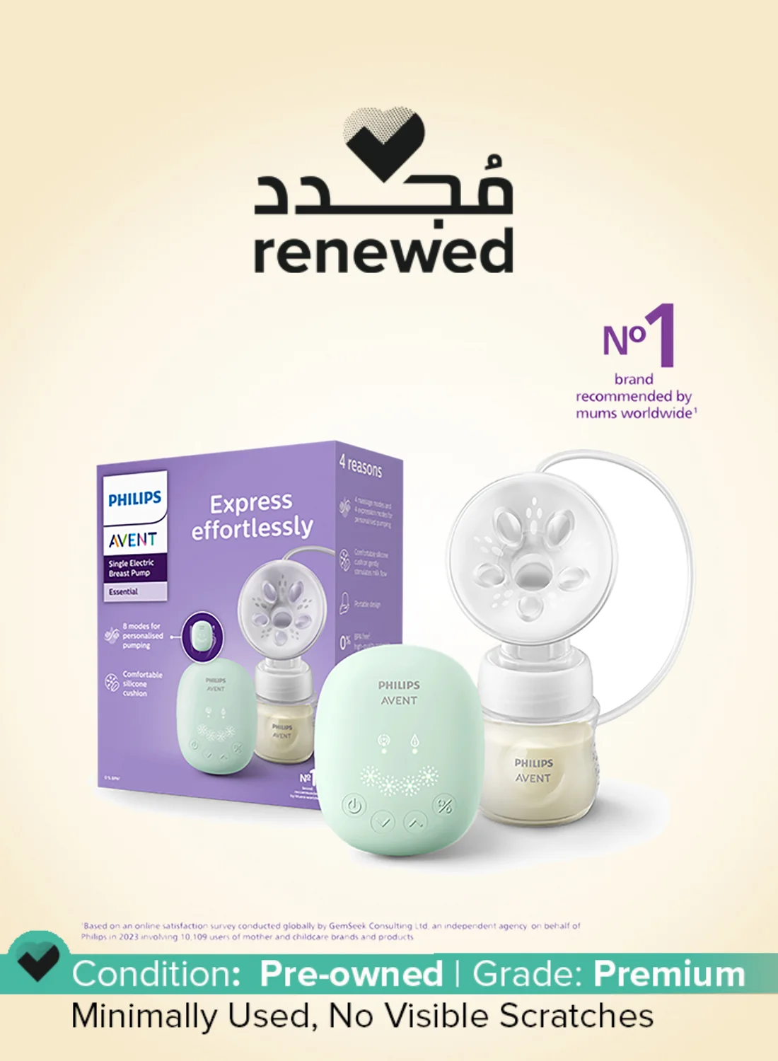 Premium Single Electric Breast Pump Portable Nursing Device for Mothers (1 Unit) e7nsm