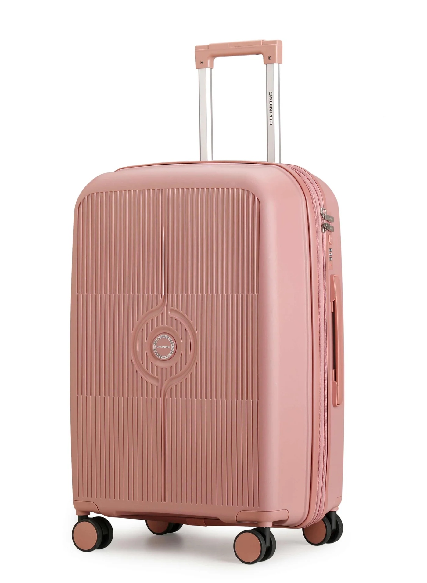 CABINPRO Expandable Large Checked Trolley Luggage Premium Hard Shell Spinner Suitcase with 360¡ã Twin Wheels (Rose, 75 cm) sigpk