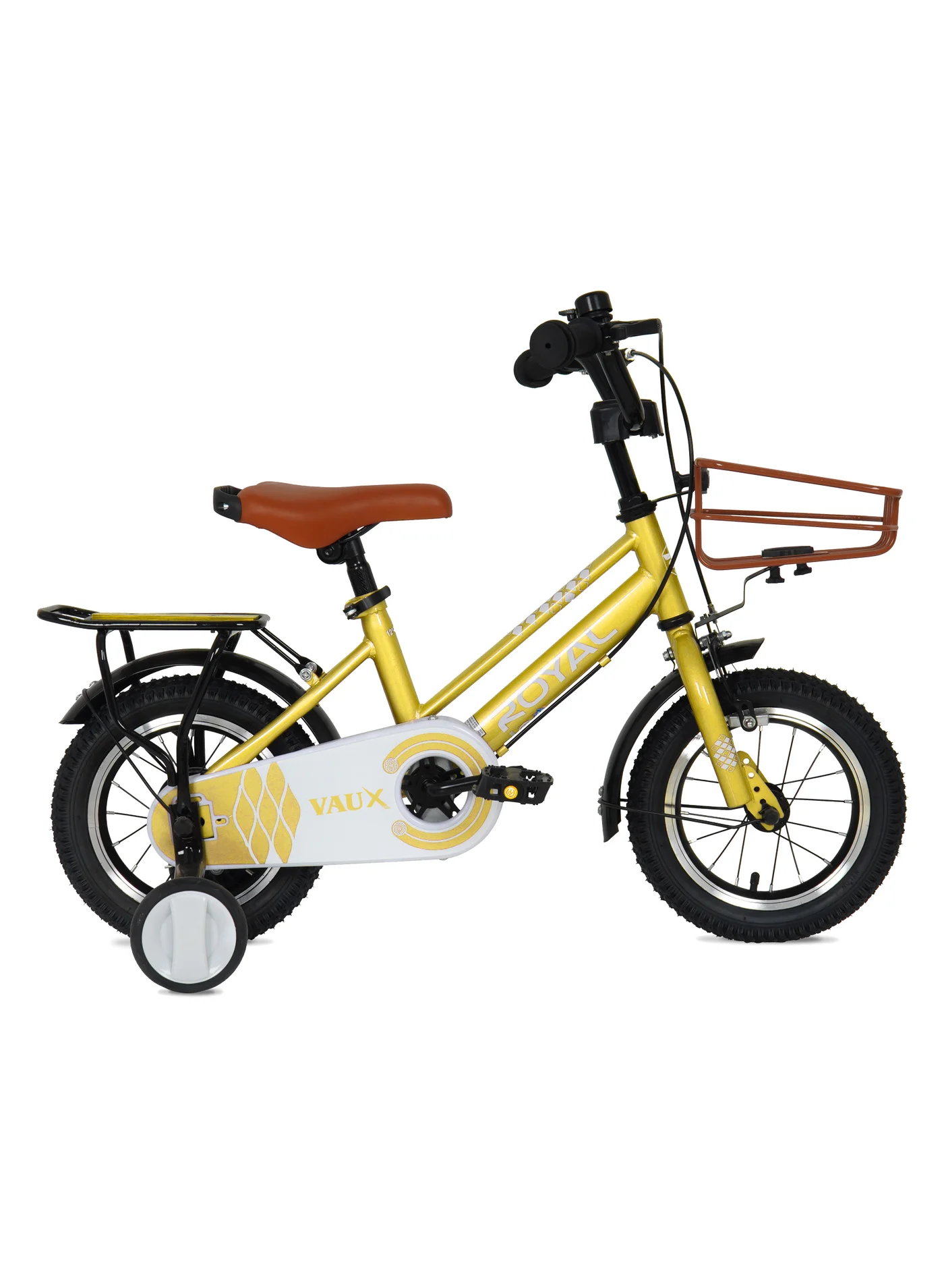 Vaux Kids Road Bike Premium Steel Frame Adjustable Seat (Gold, 12 Inch) 3poh0