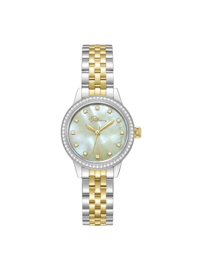 POLICE Jeita Analog Watch for Women Champagne Dial Stainless Steel Bracelet (30mm) hir1m