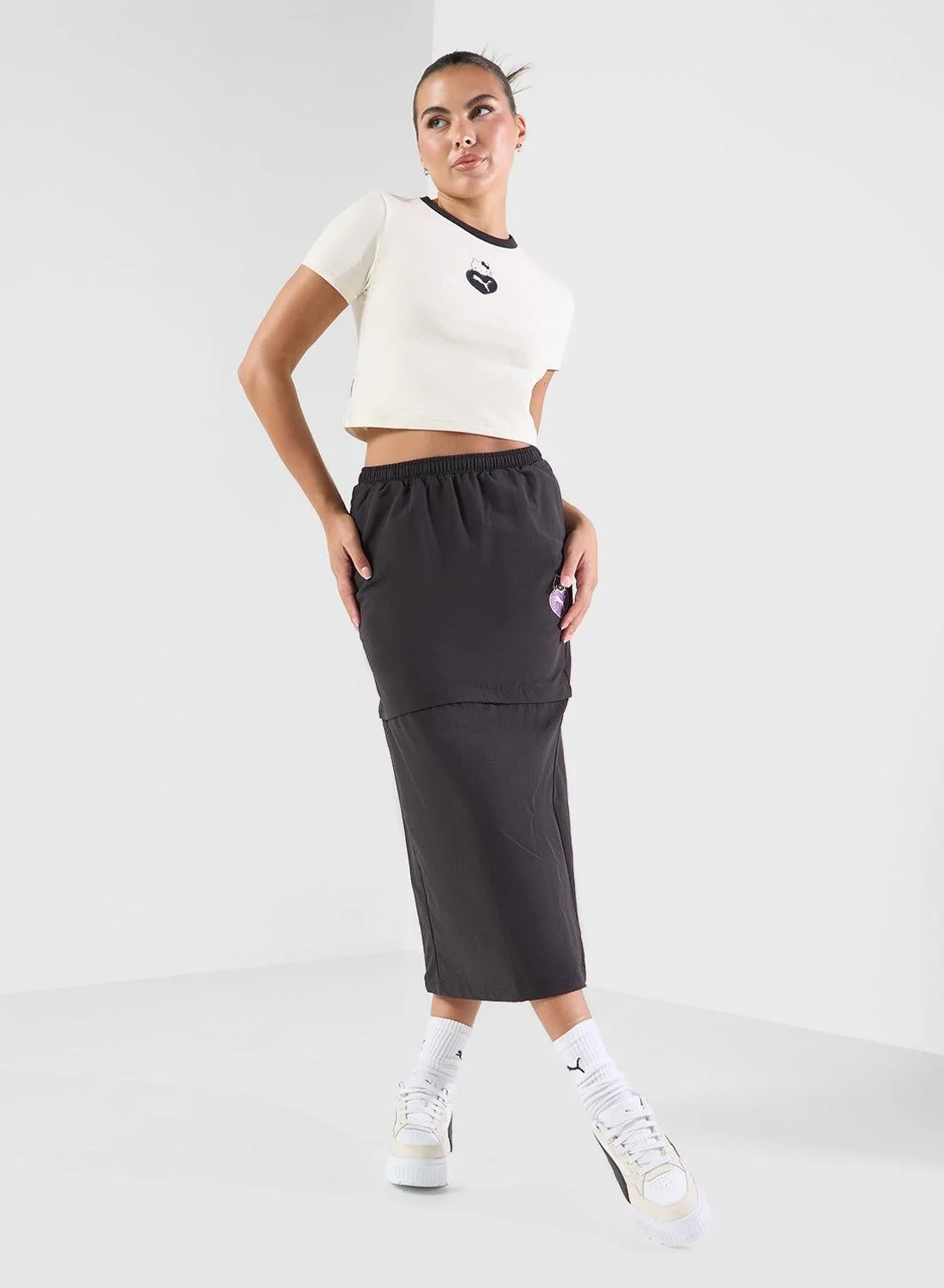 Premium Character Print Maxi Skirt Casual Flowy Long Skirt for Women (One Size) lp8a4