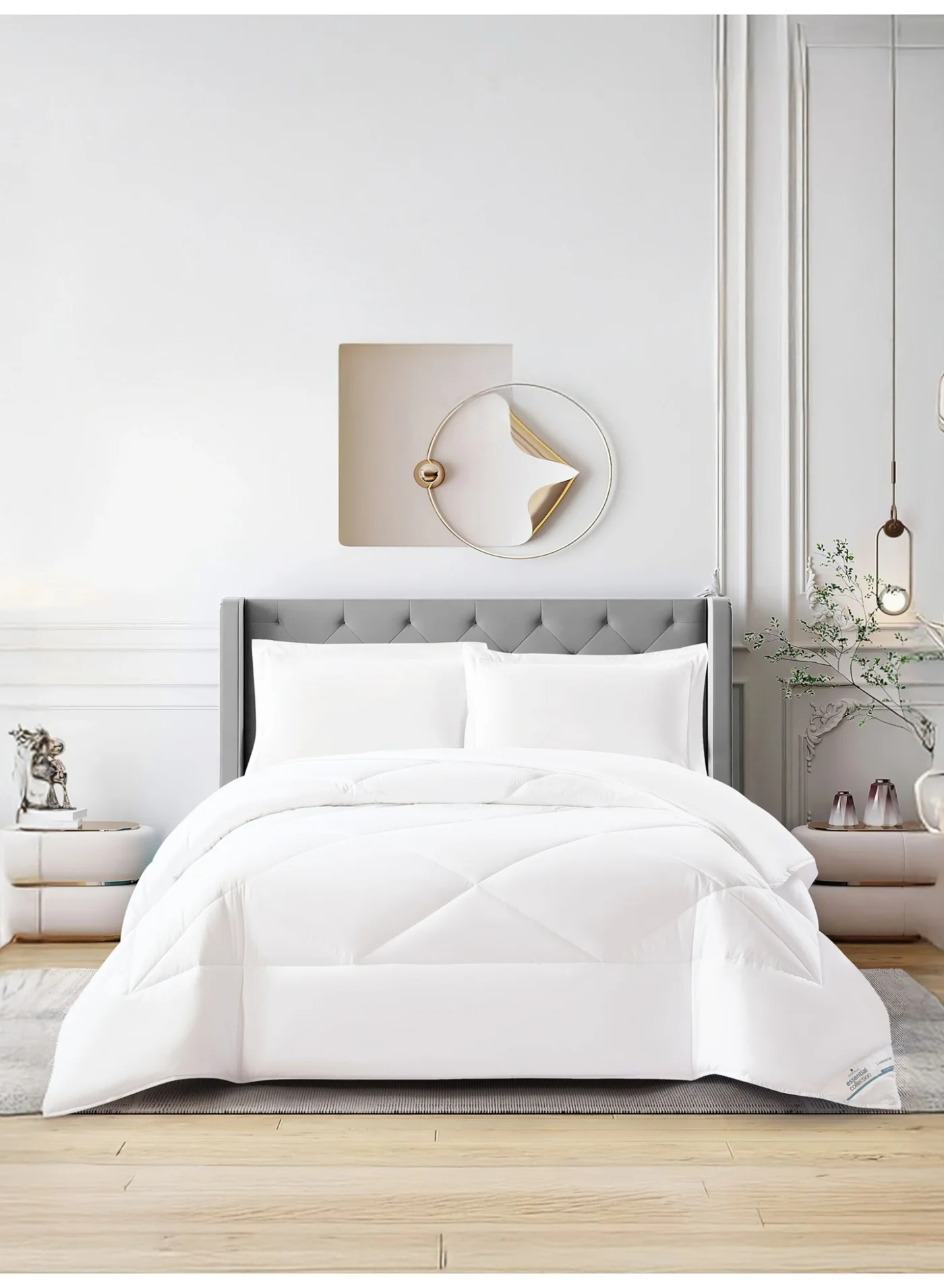 Donetella Bedding Comforter Set King Size Quilted Microfiber Bedspread (Solid, 260x240 cm, 3-Piece Set) bdbyr