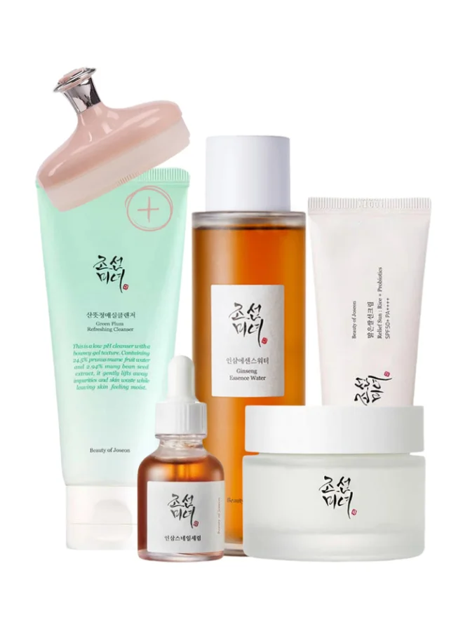 Premium Skincare Collection Radiant Glow Set with Cleansing Foam Essence Serum Cream and SPF50+ Sunscreen (Green, 360 mL) 43xhs