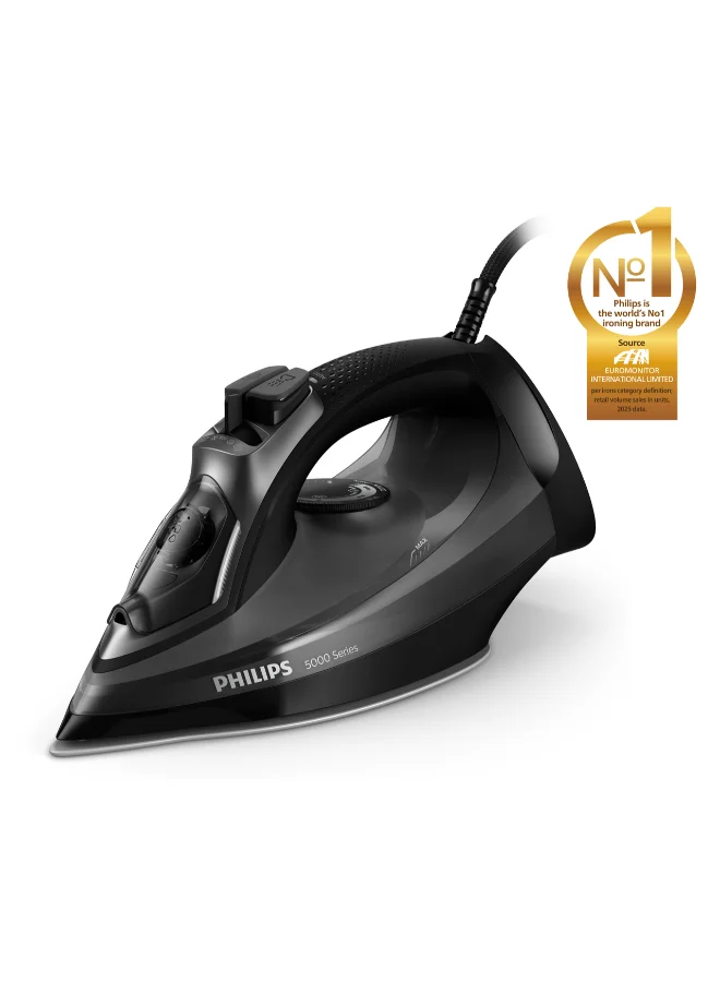 Professional Steam Iron 2600W High-Performance Garment Steamer with 320 mL Water Tank (Black) iuag8