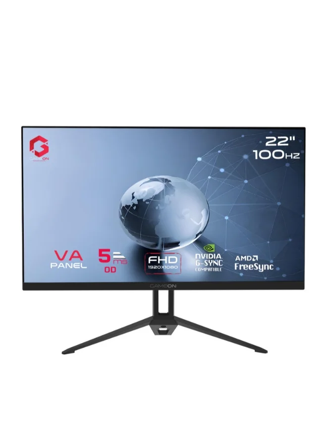 GAMEON 21.45-Inch FHD Gaming Monitor 100Hz Refresh Rate VA Panel Frameless Design with Built-In Speakers HDMI & VGA (Black, 21.45-Inch) shb0y