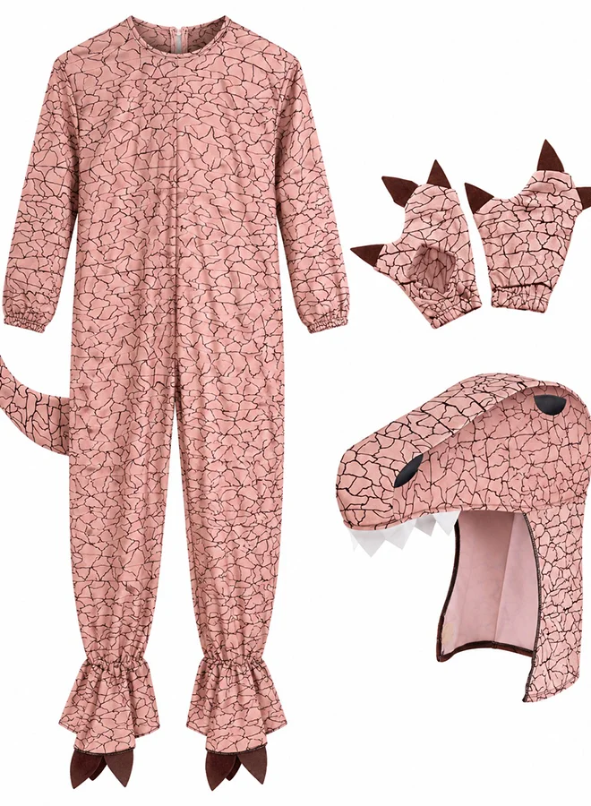 Toy Land Dinosaur Costume Set with Hood and Claw Gloves (Kids, 6-7 Years) gp9ot