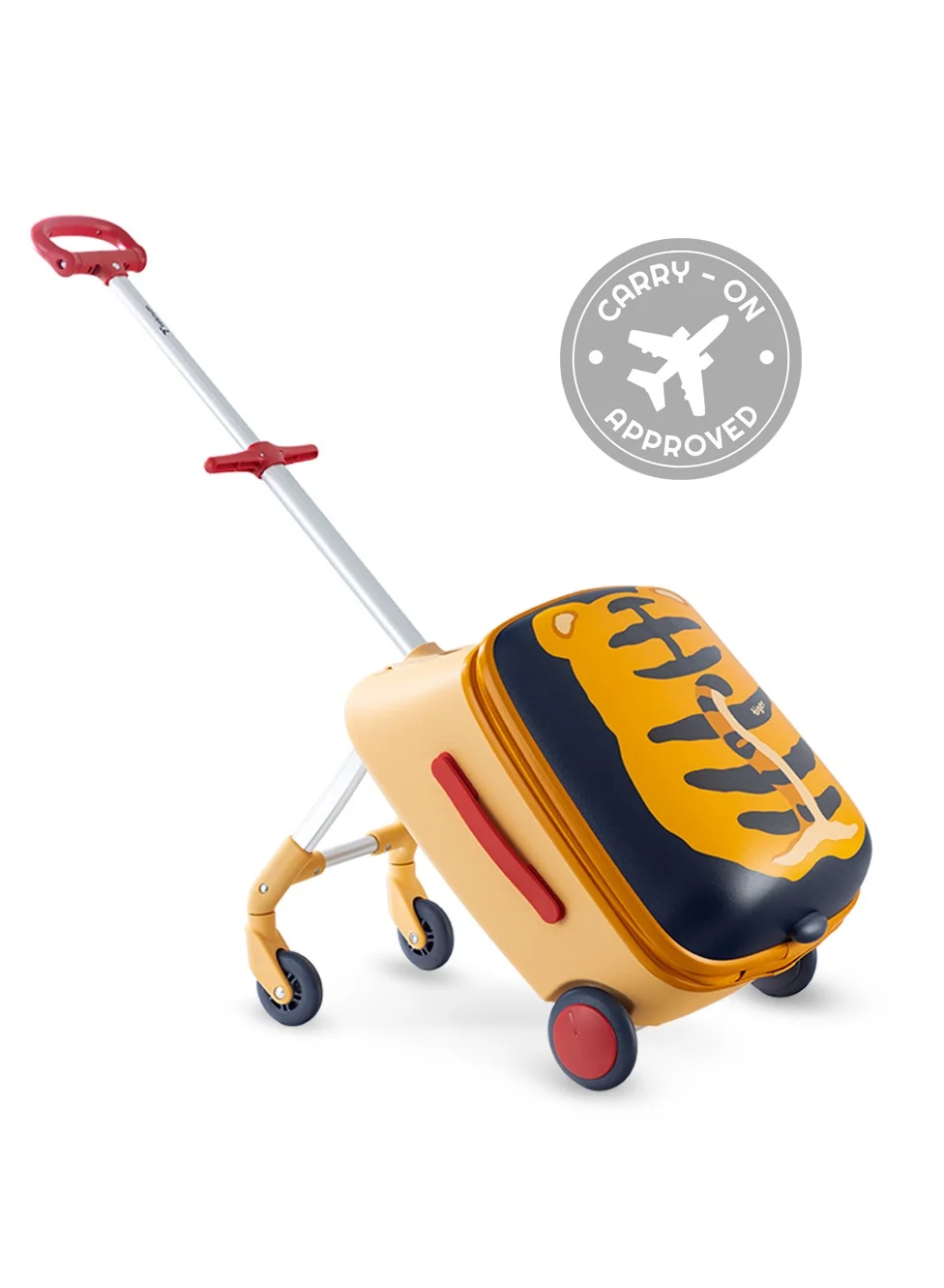 Premium 3-in-1 Ride-On Suitcase for Kids - Tiger Design (50 cm x 30 cm x 20 cm) f5twy