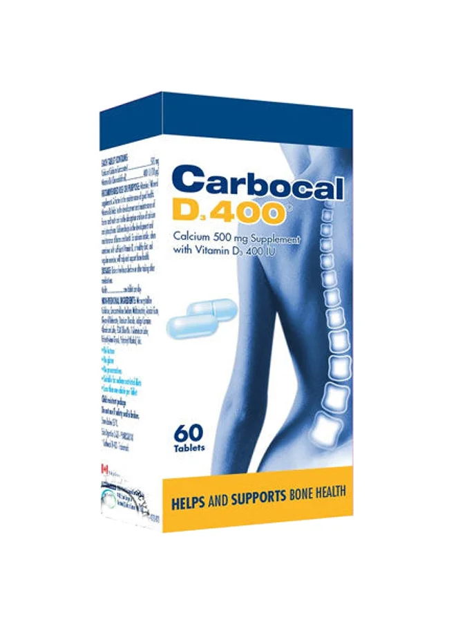 Carbocal Calcium and Vitamin D Supplement Tablets (400 Tablets) r740e