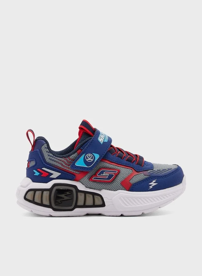 SKECHERS Light Storm 3 Athletic Sneakers Lightweight Breathable Comfort Shoes for Kids (Black/Blue, 30 EU) 6j690