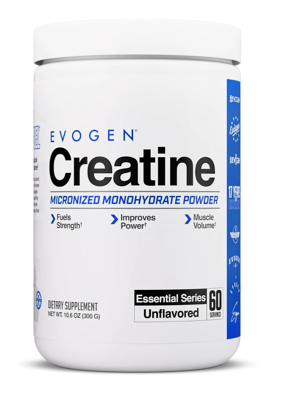 Evogen Nutrition Creatine Monohydrate Powder Premium Unflavored Fitness Supplement (300g, 60 Servings) irbvr