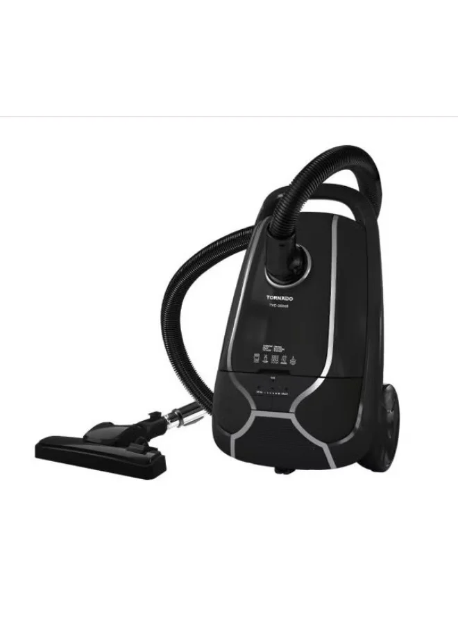Premium Corded Vacuum Cleaner High-Efficiency Suction Power For Home Cleaning (Black, 2000W) 9xwdq