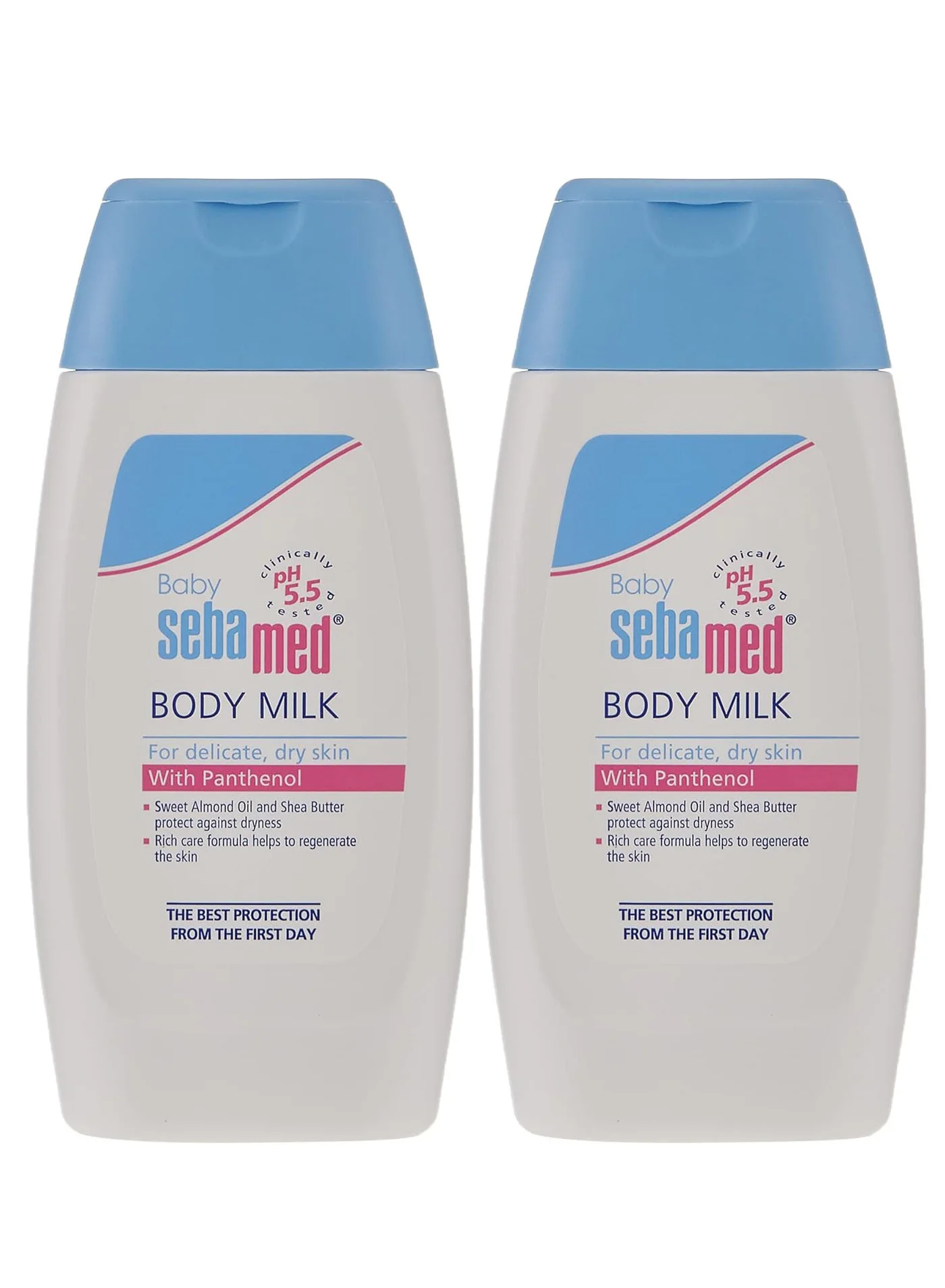 Sebamed Baby Body Milk with Panthenol Moisturizing Lotion for Sensitive Skin (Pack of 2, 400 mL) p4uxx