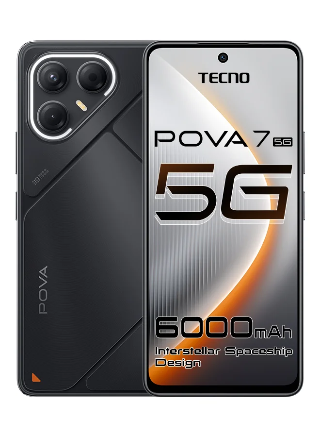 TECNO Pova 7 5G Smartphone 8GB RAM 256GB Storage Dual SIM Geek Black (6.78 inch) q98y9