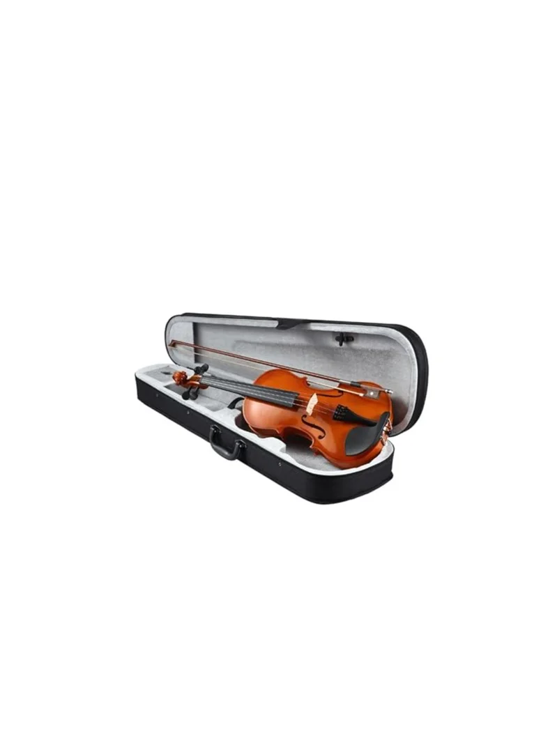 Megarya Handmade Acoustic Violin Indian Maple Wood Set with Bow and Hard Case (1/4 Size) 3qwim
