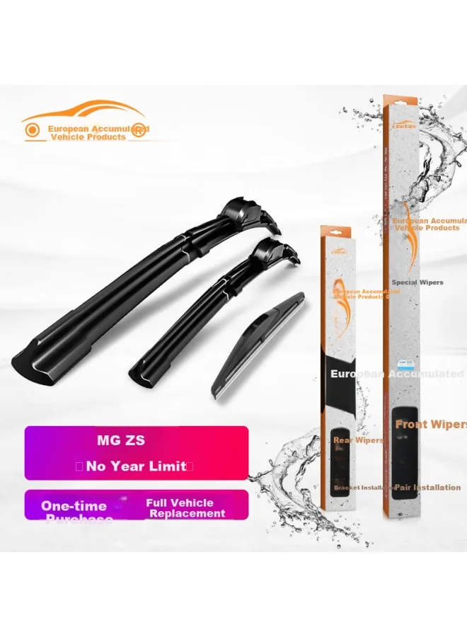 Ou Ji Front and Rear Windshield Wiper Blades Set for MG ZS Premium A-Grade Rubber (Set of 3) pwr92