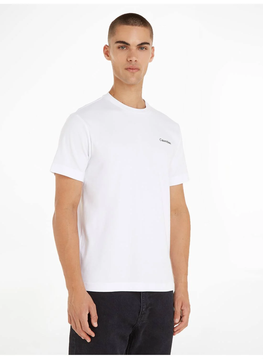 Premium Casual Short Sleeved T-shirt Breathable Cotton Crew Neck Tee for Men (Solid Black, Large) qlvx2