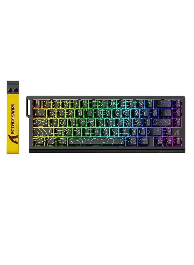 Attack Shark X68 HE Rapid Trigger Mechanical Gaming Keyboard 60% Wired with Hall Effect Magnetic Switches and RGB Backlit (Black, 60% Compact) 0hfbn