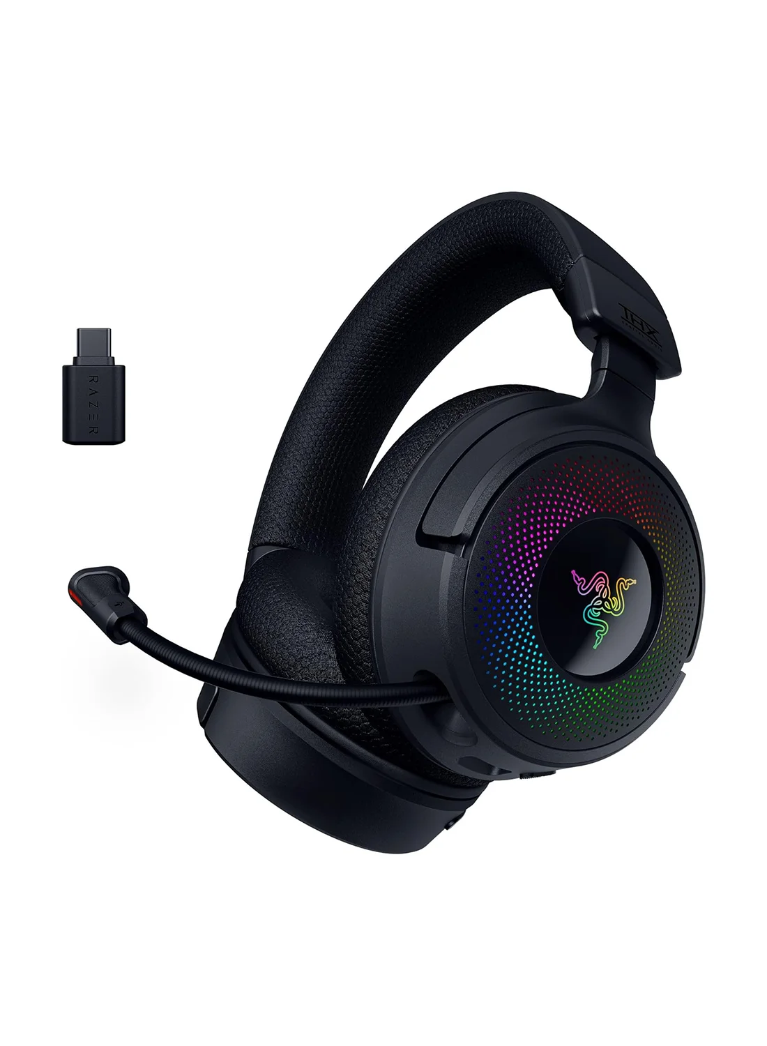 Premium Wireless Gaming Headphones with 40mm Drivers and Retractable Wideband Microphone (Black) 9rjw8