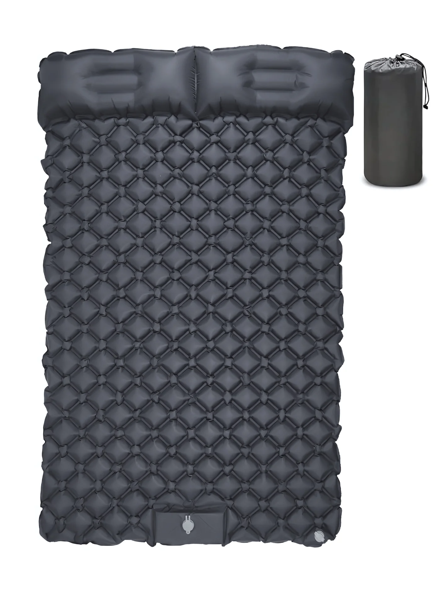 Premium Double Inflatable Sleeping Mat with Built-in Foot Pump and Pillow, Ultralight Portable Camping Mattress for Backpacking and Hiking (190cm x 120cm) 3um10