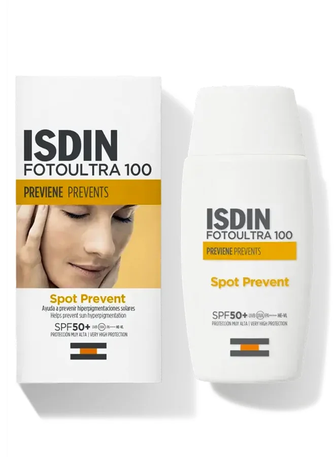 ISDIN Foto Ultra 100 Spot Prevent Fusion Fluid SPF 50+ High Protection Sunscreen for Pigmentation (50 mL) gilms