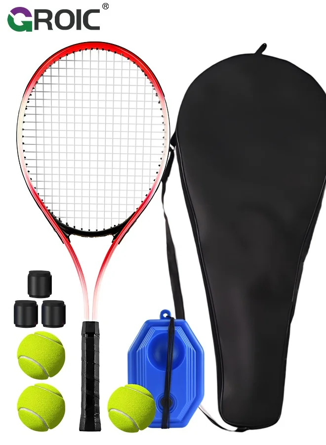 GROIC Adult Tennis Racket Set with Rebound Trainer and Carry Bag (Professional Beginner Training Kit) 417qy