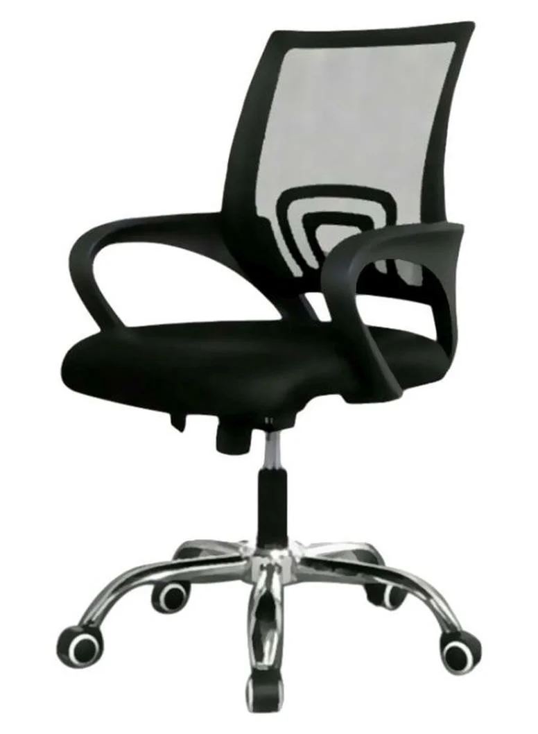 LW Ergonomic Mesh Office Chair with Metal Base, Breathable Adjustable Desk Chair for Home and Office (Black, 25x55x50cm) ht6ae
