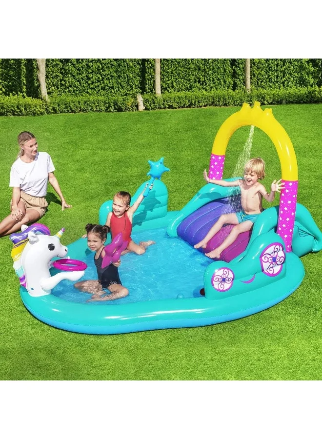 Magical Unicorn Carriage Inflatable Play Center (274 cm x 198 cm x 137 cm) nb14d