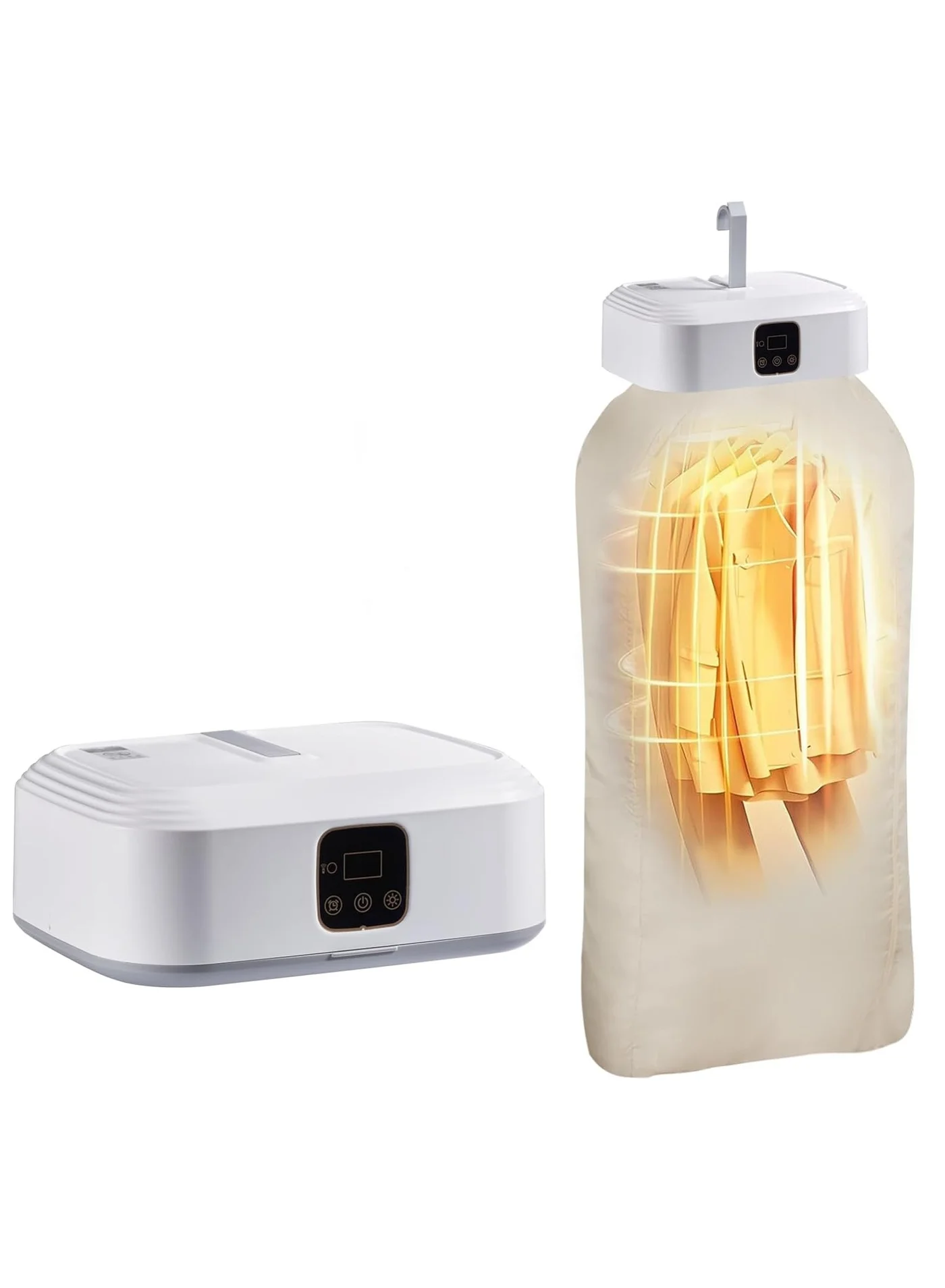 GUDOO Portable Electric Clothes Dryer with UV Sterilization and Timer (600W, White) o28x6