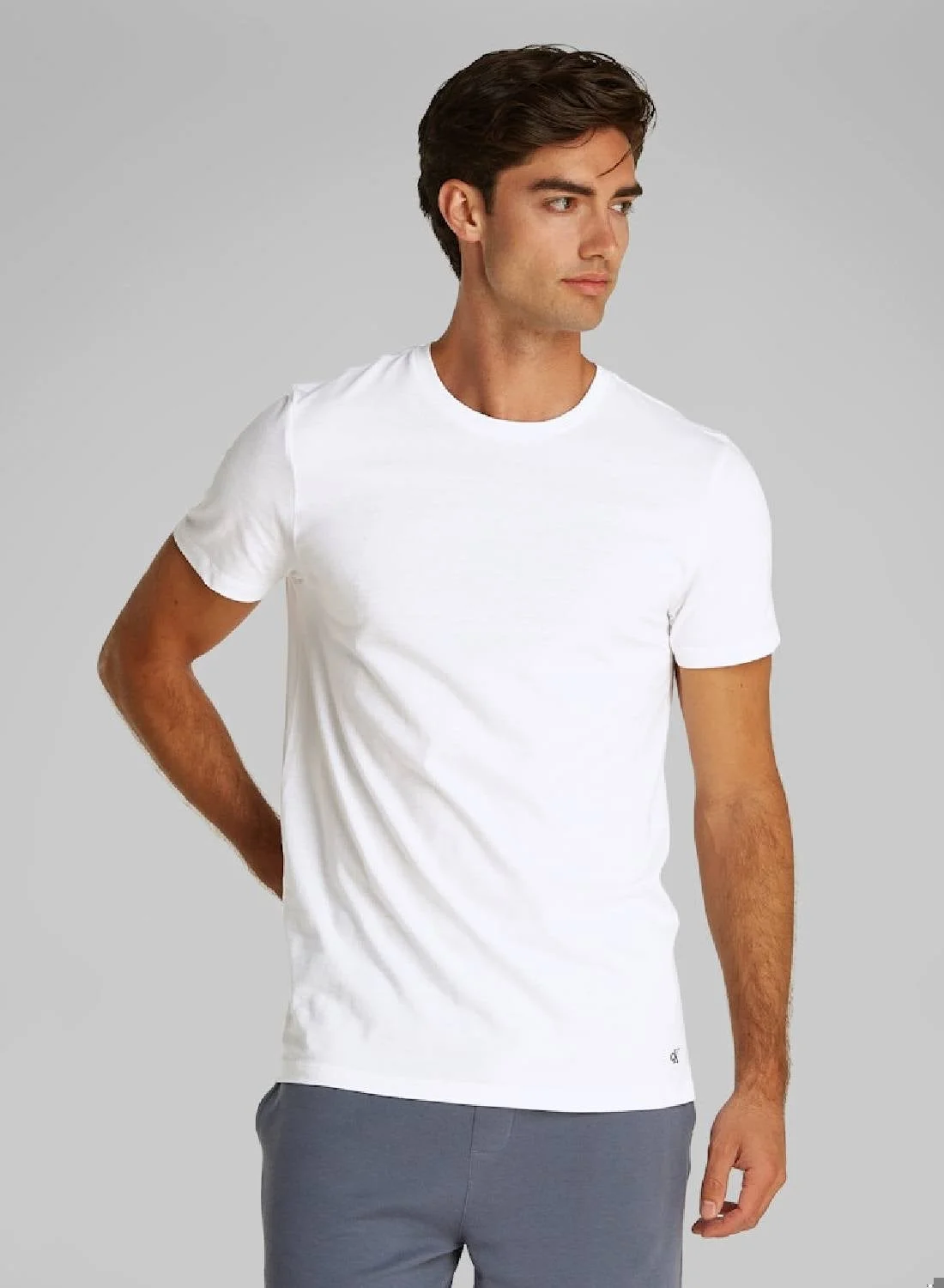 Premium Cotton Crew Neck Short Sleeve T-Shirts (3 Pack, Solid Color, Unisex) hzlyo