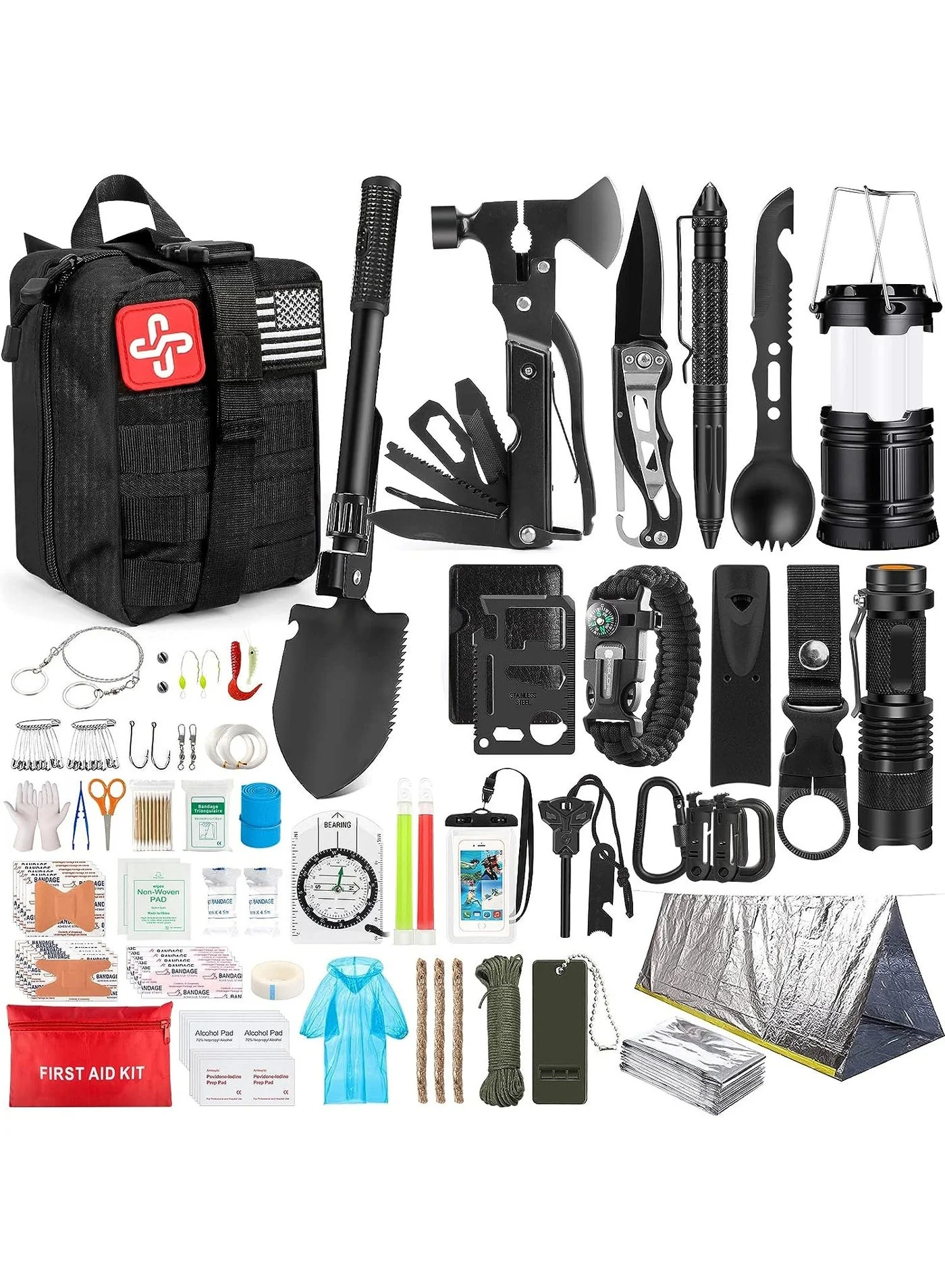 LENND 250Pcs Survival Kit Emergency Preparedness Gear Set (250 Pieces) fxmc4