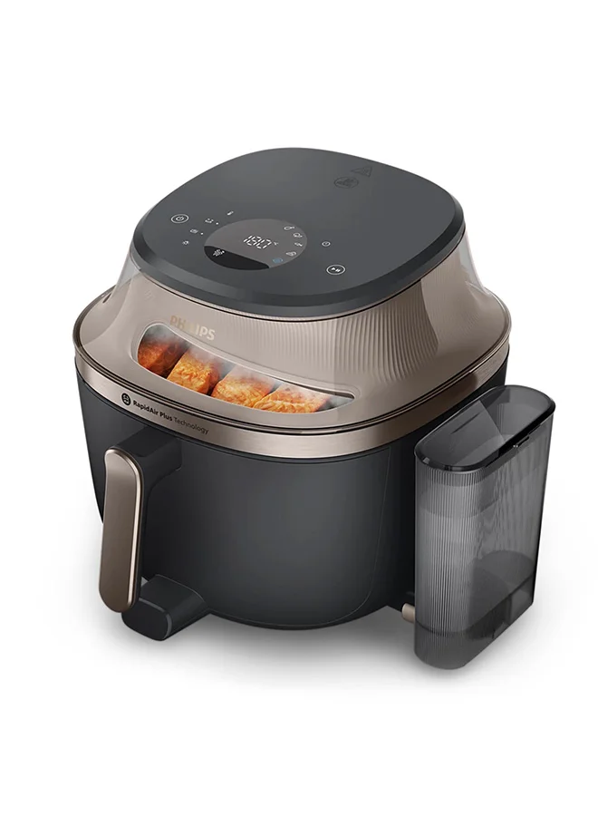 Professional Airfryer with Steam and Rail Technology (Black and Gold, 7.2 L, 2000 W) xlbuh