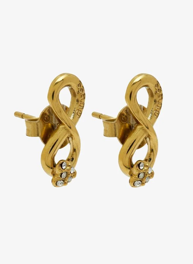Premium Infinity Stud Earrings Elegant Minimalist Jewelry for Women (Silver Tone) wk2uz