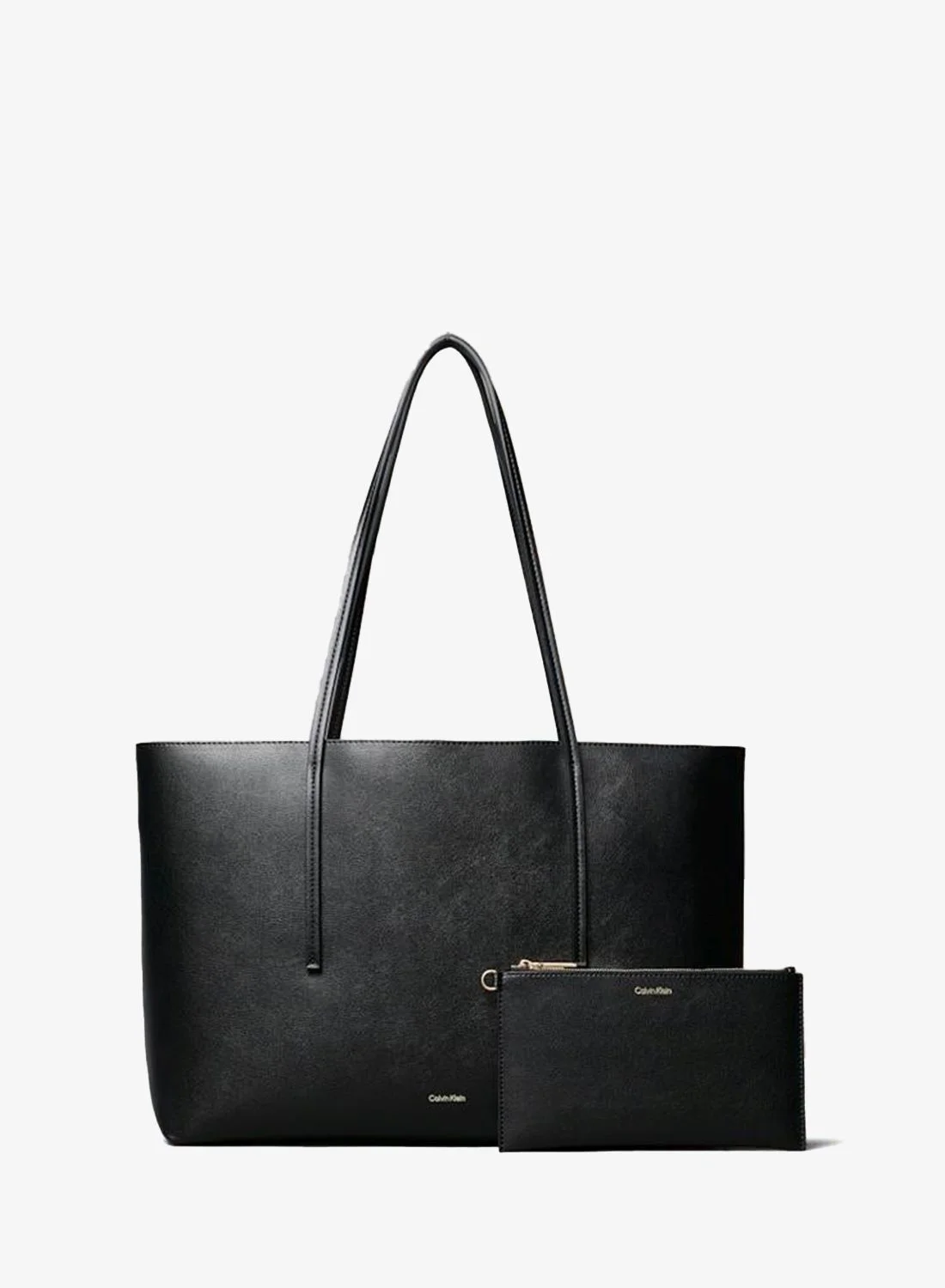 Premium Foil Logo Tote Bag with Matching Pouch (One Size, Black) ol13q