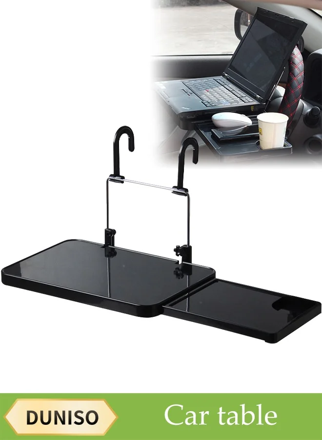 DUNISO Multifunctional Foldable Car Tray Table, Portable Back Seat Headrest Desk, Premium ABS Plastic Computer Stand for Cars and Trucks (35 cm x 23 cm) hkv1e