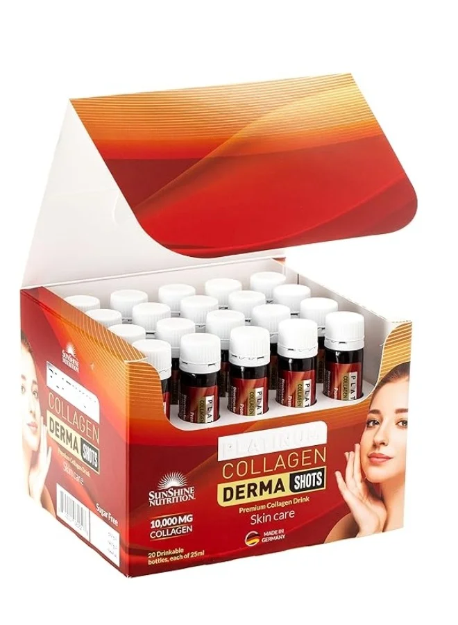 Sunshine Nutrition Platinum Collagen Derma Shots Premium Liquid Supplement for Skin Radiance (20 x 25 mL) y8a7q