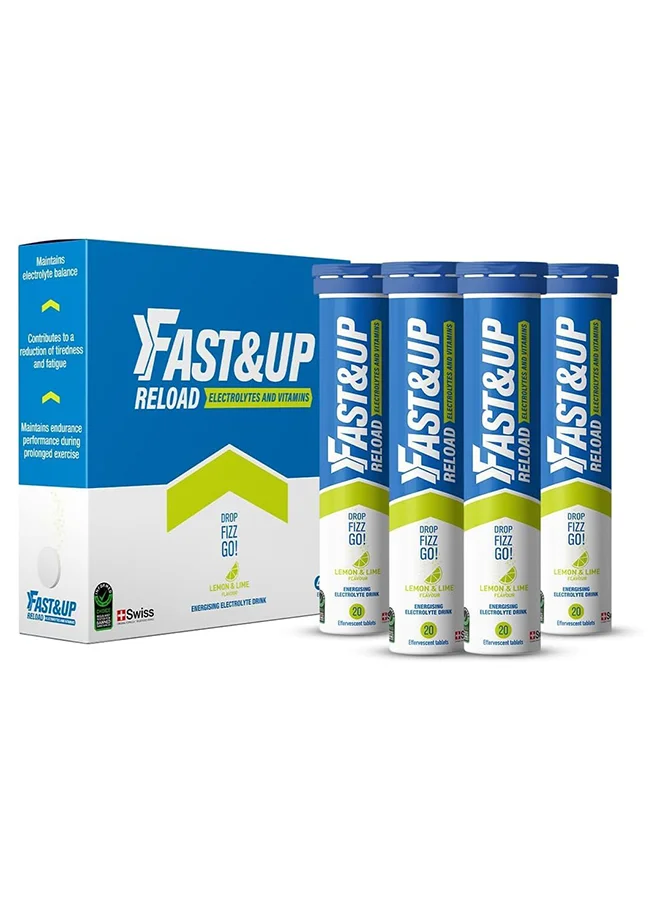 FAST&UP Reload Electrolyte Hydration Drink Effervescent Tablets (Lemon Lime, 80 Tablets) kipij