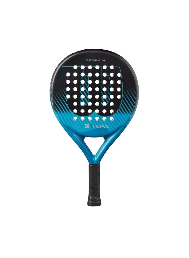 Premium Padel Racket Round Shape Fiberglass Surface Professional Sports Equipment (Blue, Adult) wc0o2