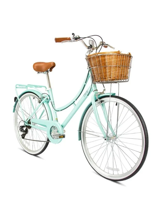 Spartan Platinum Women¡¯s City Bicycle Vintage Style Step-Through Frame with Basket and Rear Carrier (Mint, 24-inch) suni4
