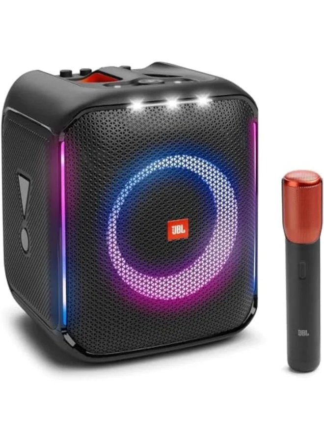 Premium Audio Partybox Encore Portable Speaker with Wireless Mic 100W Powerful Sound Dynamic Light Show (Black, 1 Unit) zqamy