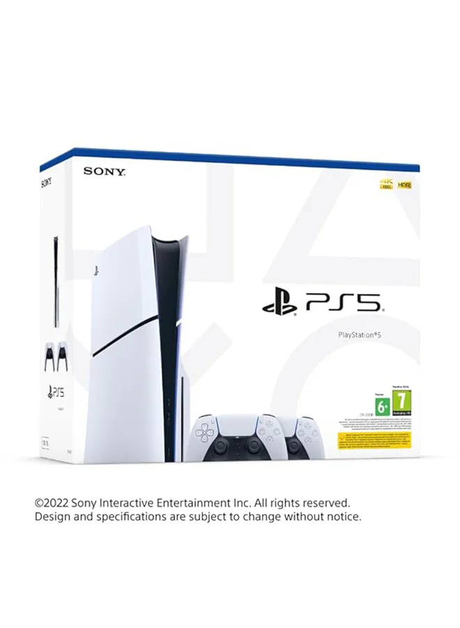 Premium Slim Gaming Console Disc Edition with Dual Wireless Controllers Double Pack (International Version) dv9z9