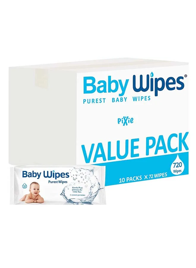 Pixie-Baby Purest Baby Wipes Gentle Hypoallergenic Cleaning Cloths (720 Count, Pack of 10) 9zvgy