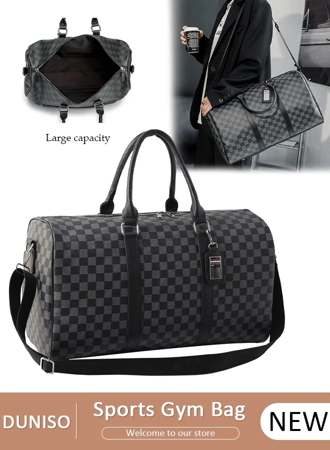 DUNISO Travel Duffel Bag Premium Large Carry On Weekender Luggage for Business Trips and Gym (Black, 50cm) ng63x