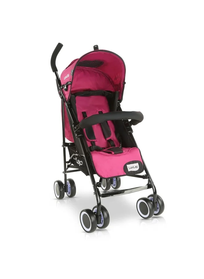 Luvlap City Lightweight Compact Baby Stroller Pram with 5-Point Safety Harness and Adjustable Recline (Pink, 15kg Capacity) k5owv