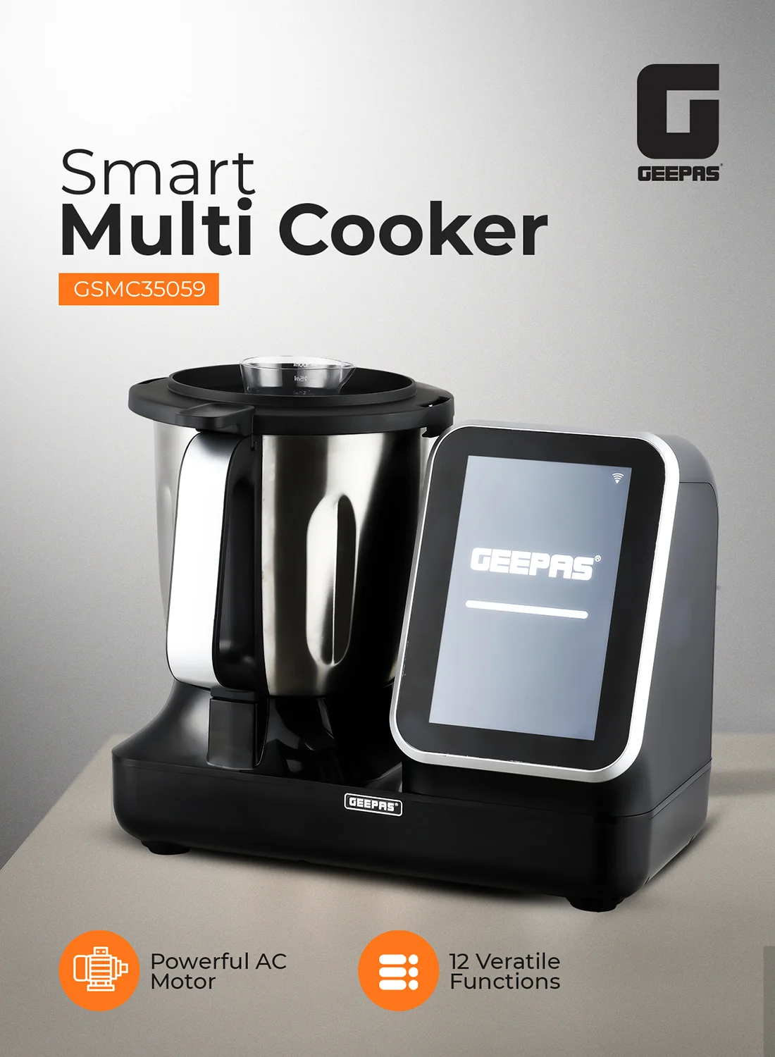 GEEPAS Smart Multi Cooker 12-in-1 Programmable Kitchen Appliance (Black, 5 L) 3lnhc