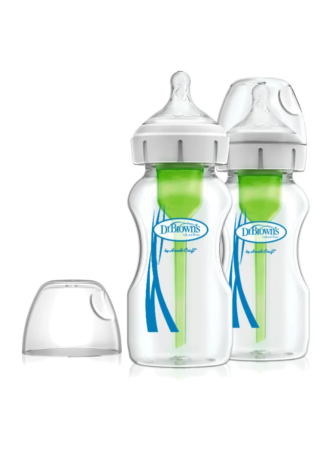 Premium Glass Anti-Colic Feeding Set (270 mL, 2-Pack) for Newborns pfync