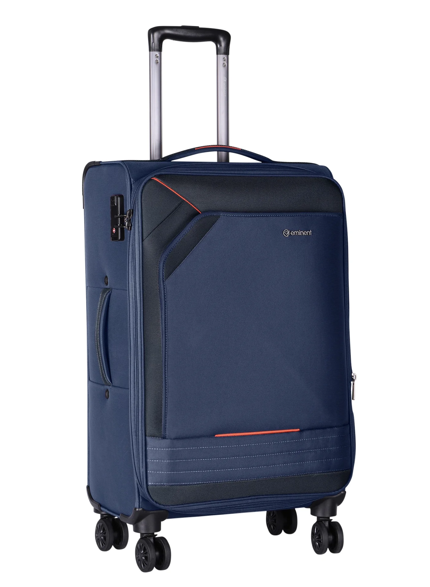 Eminent Expandable Softside Luggage Trolley Bag with TSA Lock and Double Spinner Wheels (Navy Blue, 28 Inch) 9hxn4